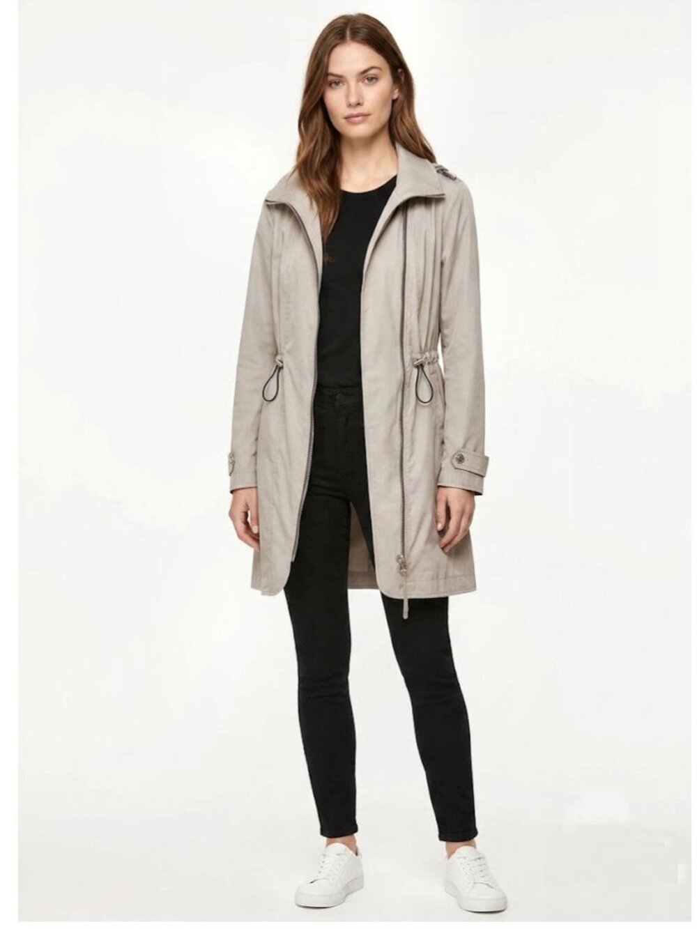 Soia & Kyo Nollie Lightweight Raincoat, Light Grey, Womens Size XXS